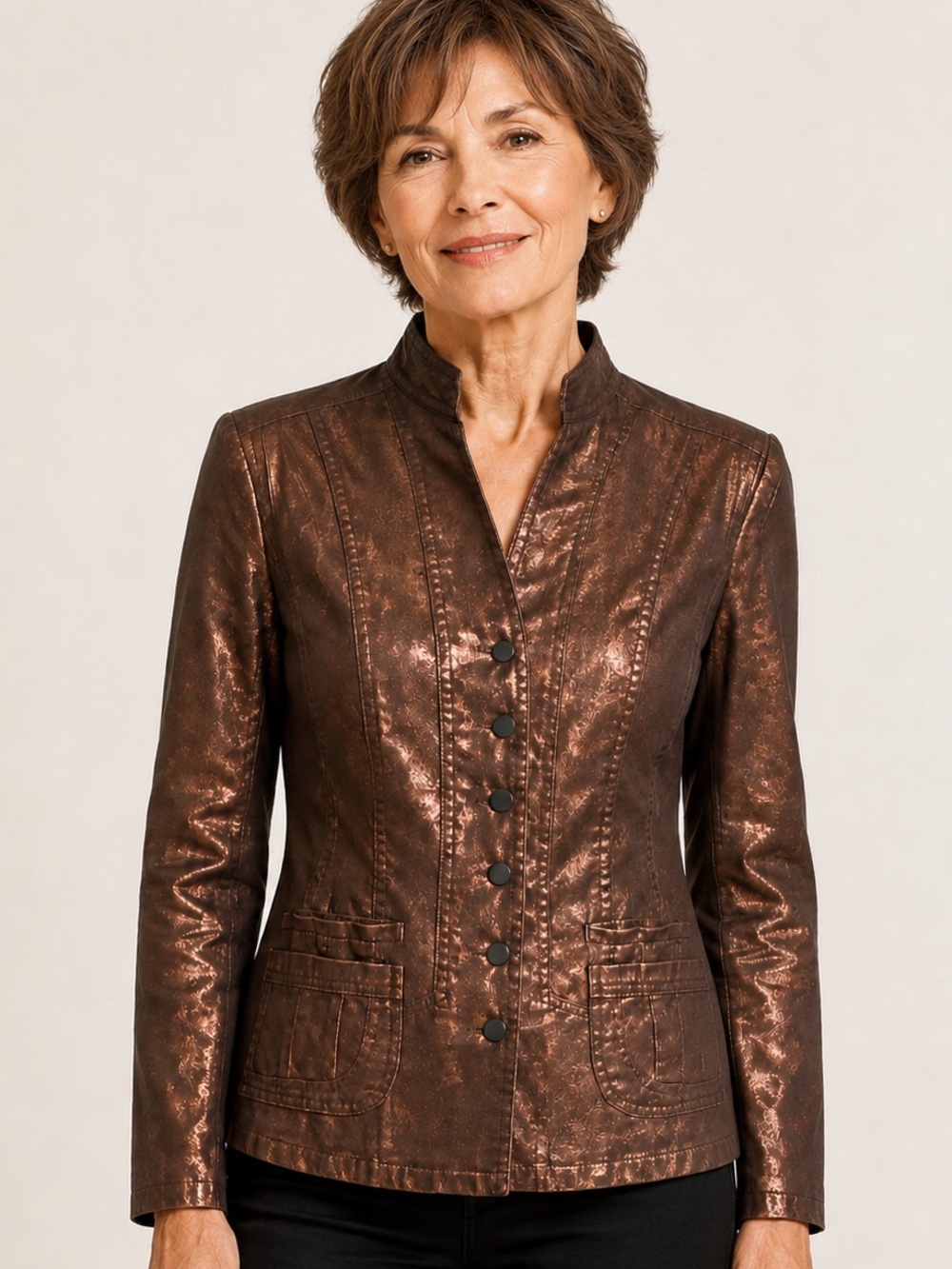 Coldwater Creek - Copper Metallic Denin Jacket - SzP6